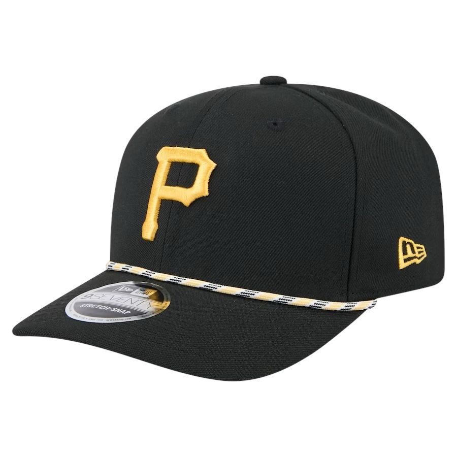 Pittsburgh Pirates Men's Black Multi Rope New Era 9Seventy Stretch-Snap Hat