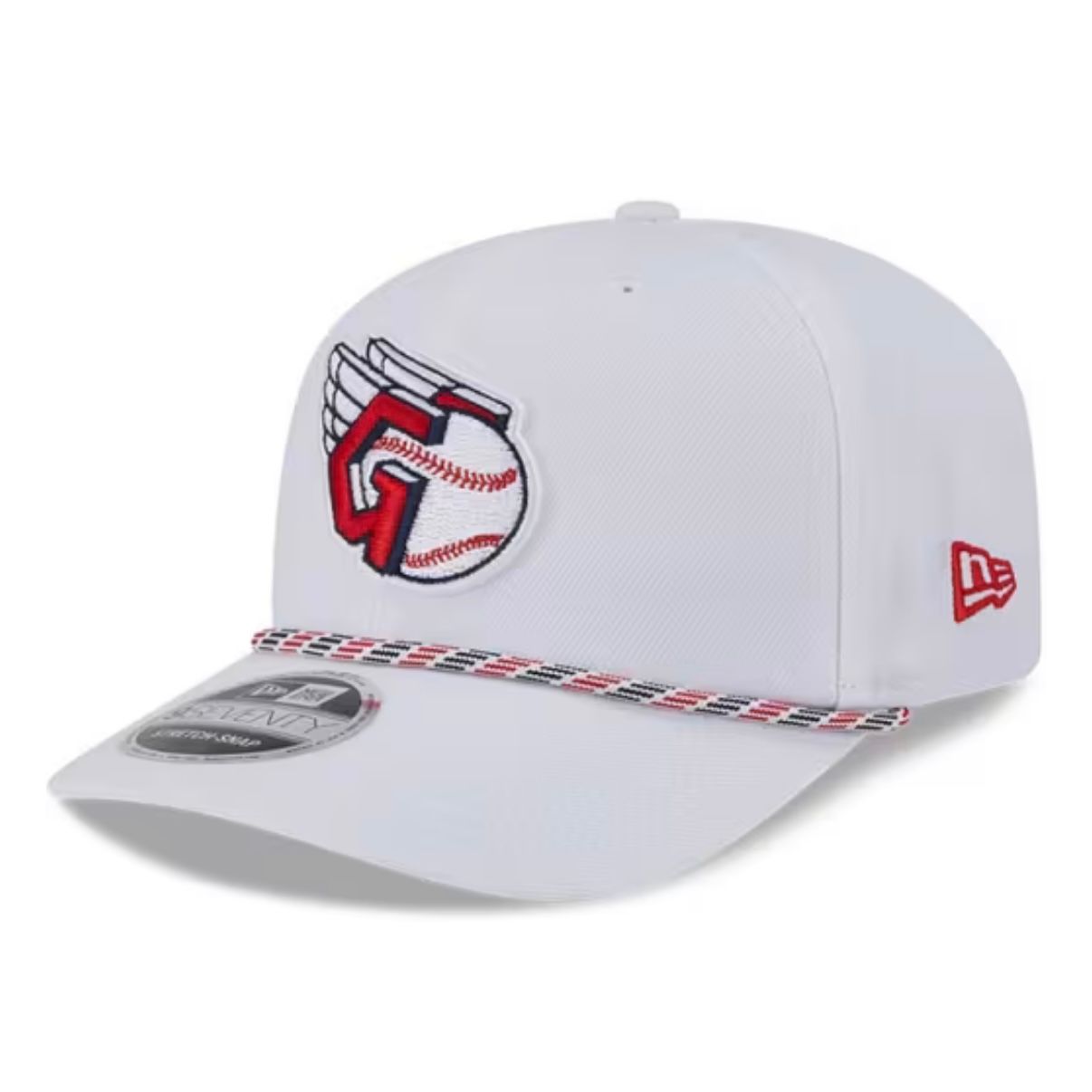 Cleveland Guardians Men's White Multi Rope New Era 9Seventy Stretch-Snap Hat