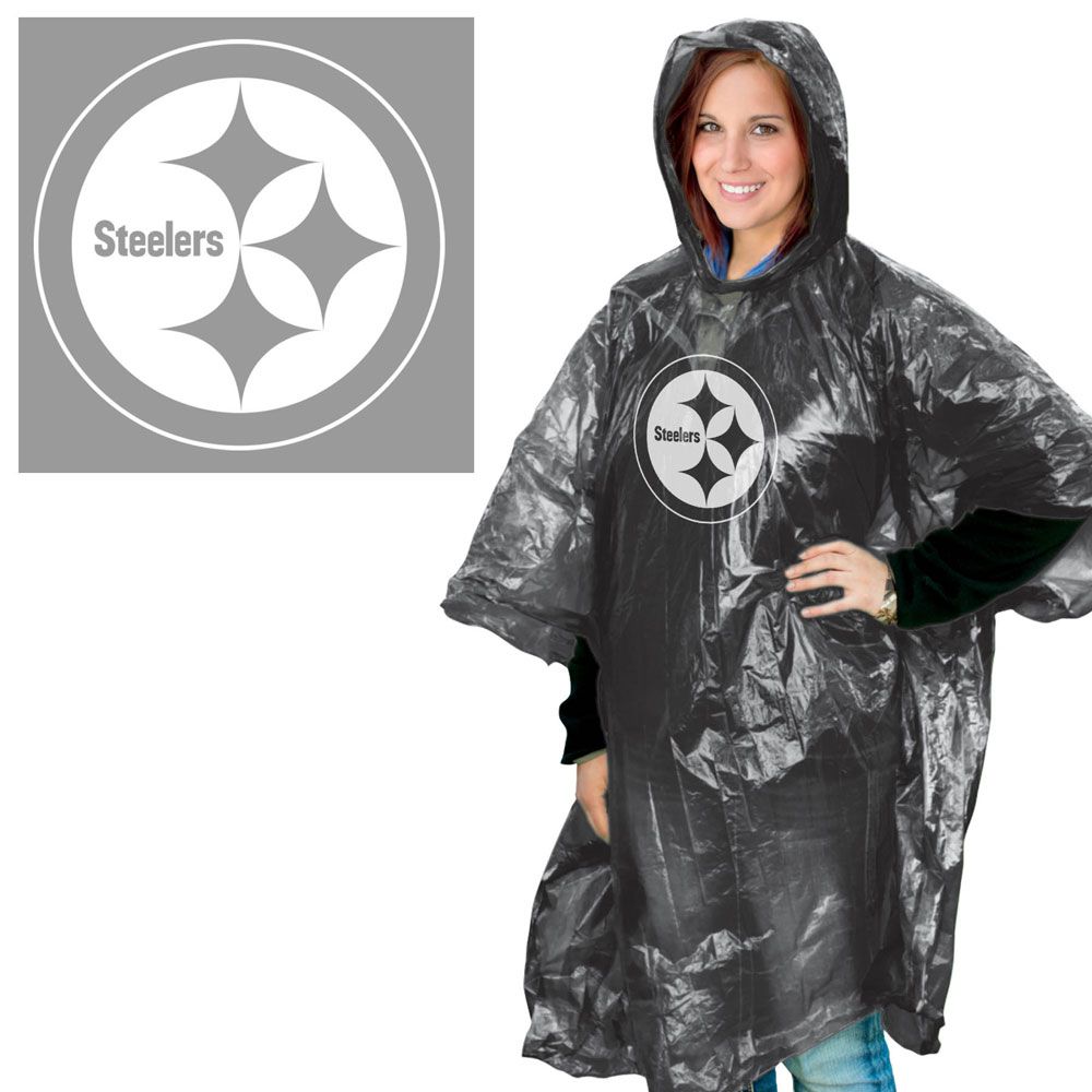 Pittsburgh Steelers Adult Rain Poncho