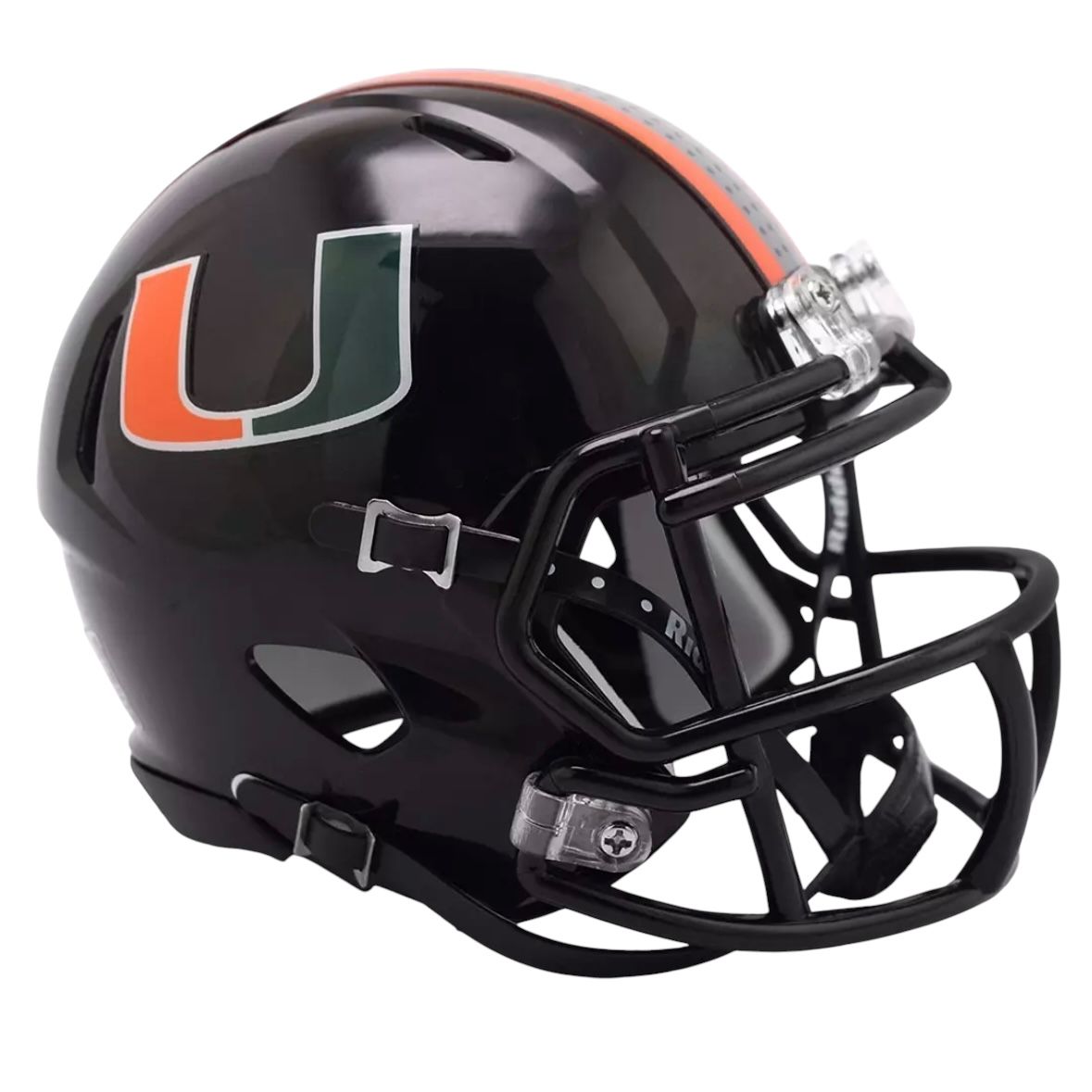 Miami Hurricanes 2024 Black Alternate Riddell Speed Mini Helmet