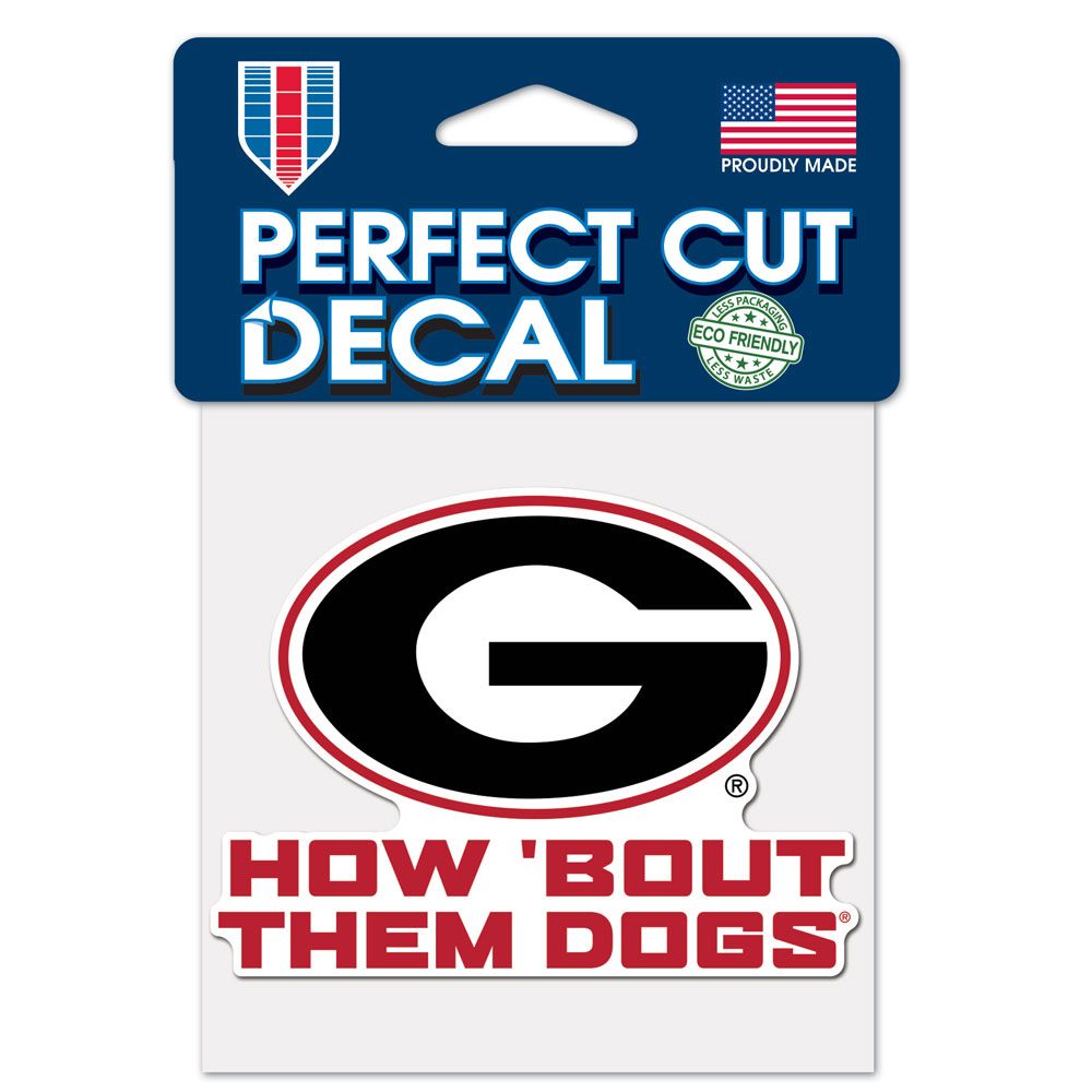 Georgia Bulldogs How Bout 4" x 4" Perfect Cut Color Decal
