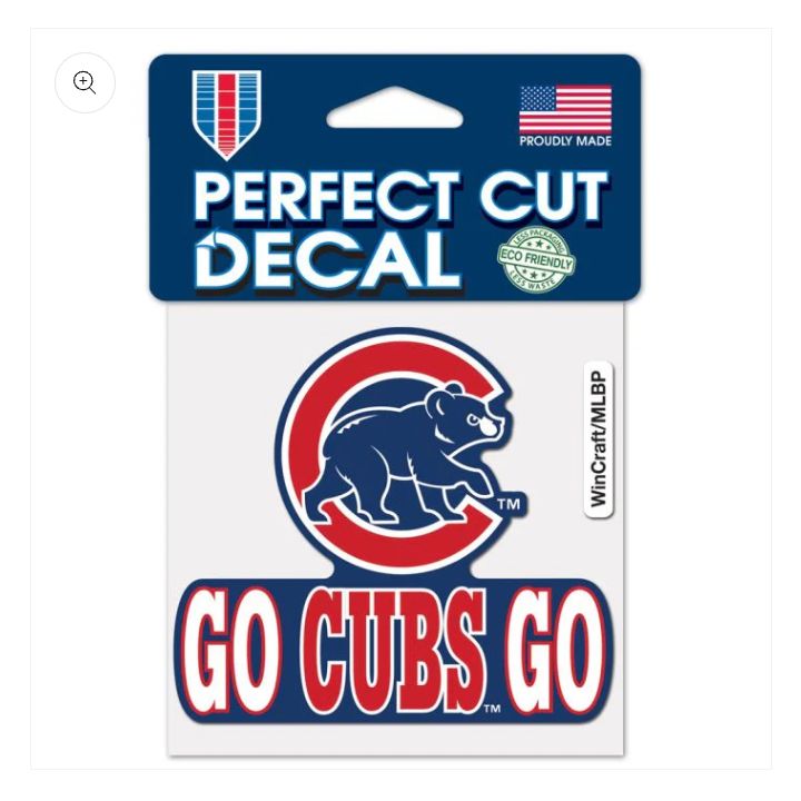 Chicago Cubs Go Cubs 4" x 4" Perfect Cut Color Decal