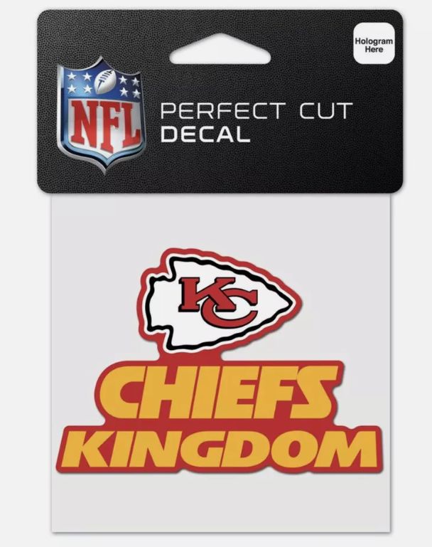 Kansas City Chiefs Kingdom 4" x 4" Perfect Cut Color Decal