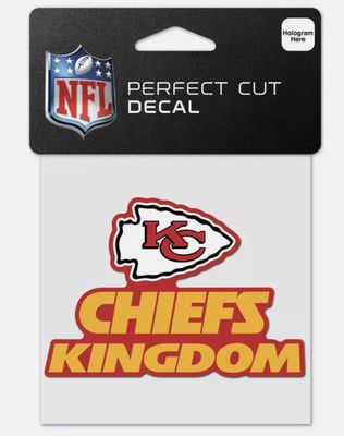 Kansas City Chiefs Kingdom 4" x 4" Perfect Cut Color Decal
