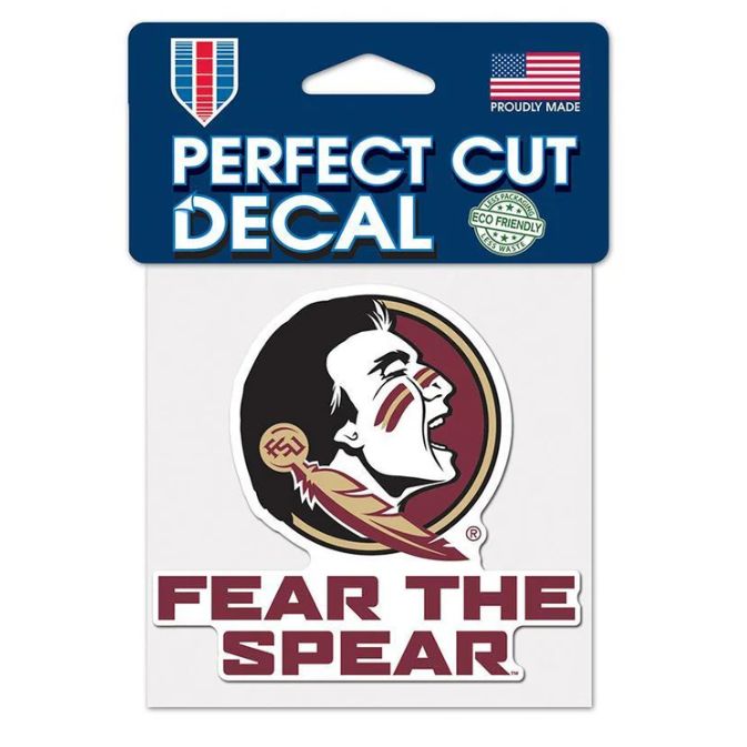 Florida State Seminoles Fear The Spear 4" x 4" Perfect Cut Color Decal