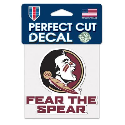 Florida State Seminoles Fear The Spear 4" x 4" Perfect Cut Color Decal
