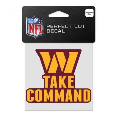 Washington Commanders Take Command 4" x 4" Perfect Cut Color Decal