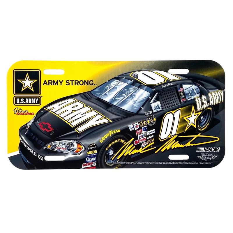 Mark Martin Army Strong Plastic License Plate Mark Martin Army Strong Plastic License Plate