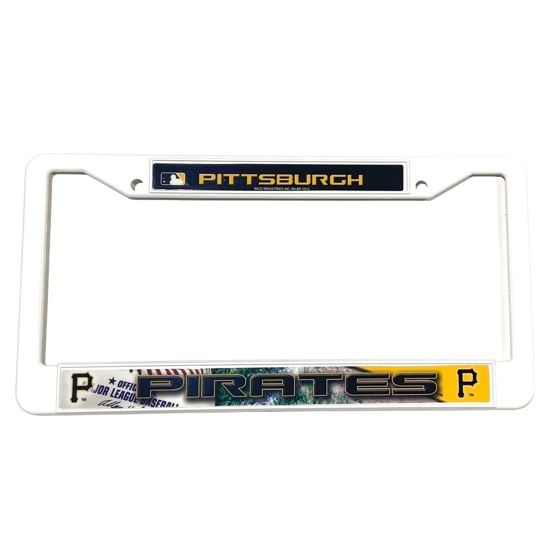 Pittsburgh Pirates White Plastic License Plate Frame