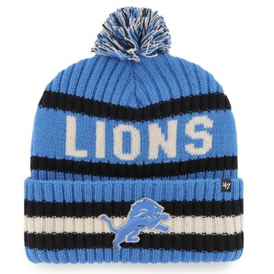 Detroit Lions Men's Blue Bering 47 Brand Cuffed Pom Knit Hat