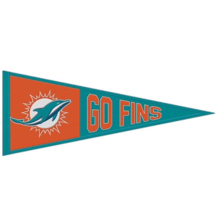 Miami Dolphins Go Fins 13” x 32” Wool Pennant
