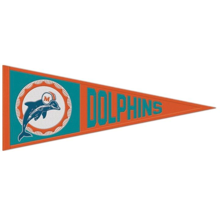 Miami Dolphins Historic 13” x 32” Wool Pennant