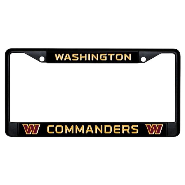 Washington Commanders Black Metal License Plate Frame