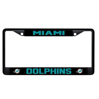 Miami Dolphins Black Metal License Plate Frame Miami Dolphins Black Metal License Plate Frame