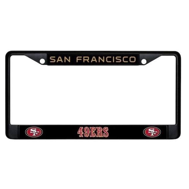 San Francisco 49ers Black Metal License Plate Frame