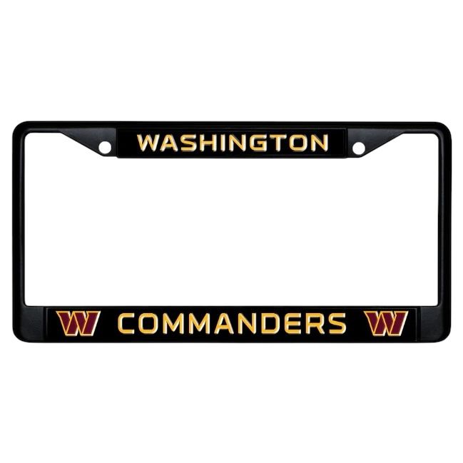 Washington Commanders Black Plastic License Plate Frame