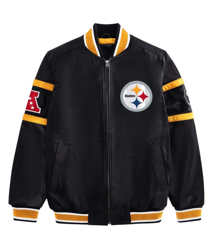 Pittsburgh Steelers Men’s Leather South Paw Starter Full-Zip Jacket
