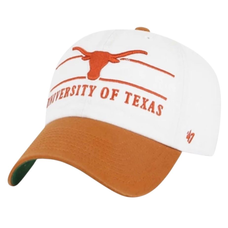 Texas Longhorns Men’s White Double Header 47 Brand Clean Up Adjustable Hat