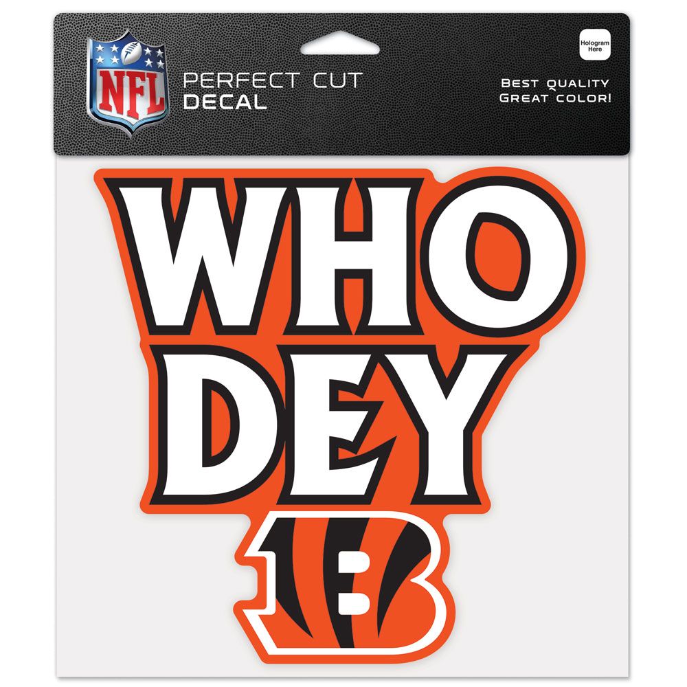 Cincinnati Bengals Who Dey 8" x 8" Perfect Cut Color Decal