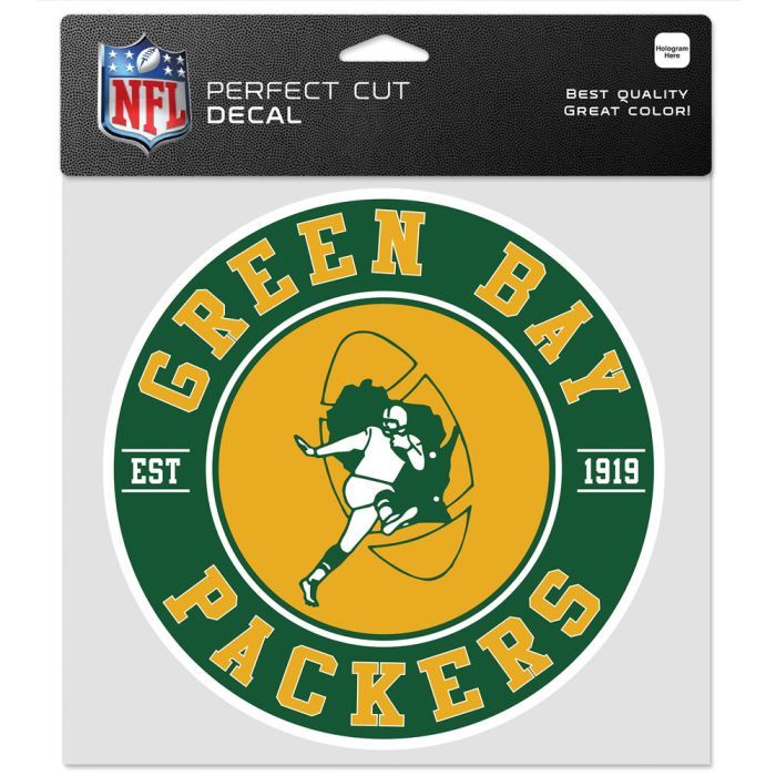 Green Bay Packers Historic 8" x 8" Perfect Cut Color Decal