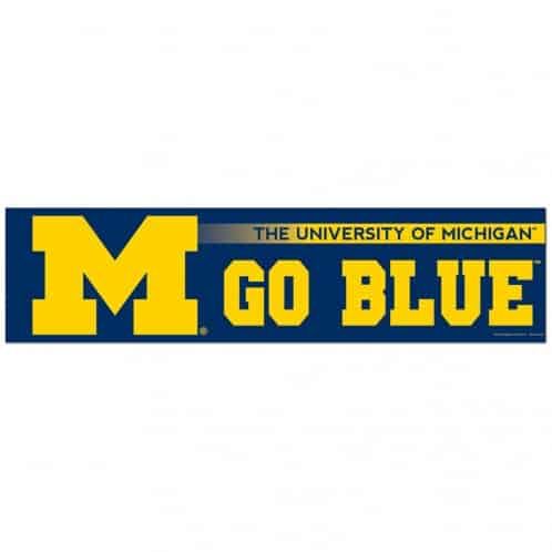 Michigan Wolverines Go Blue 3" x 10" Bumper Sticker