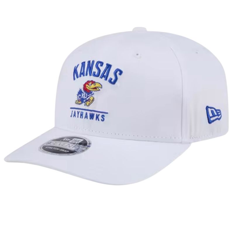 Kansas Jayhawks Men's White New Era NCAA 9Seventy Stretch-Snap Hat