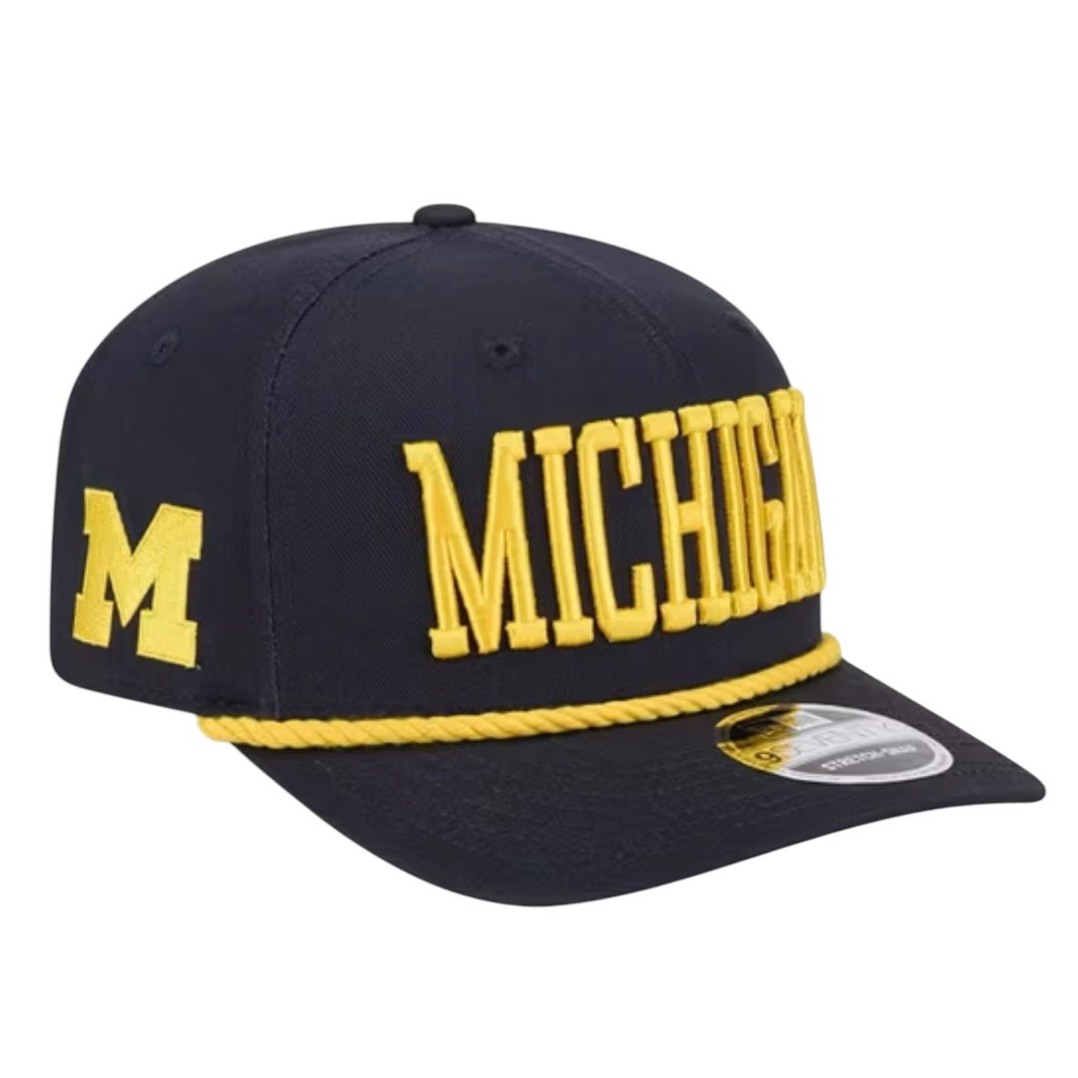 Michigan Wolverines Men's Navy New Era 2024 Sideline 9SEVENTY Stretch-Snap Hat