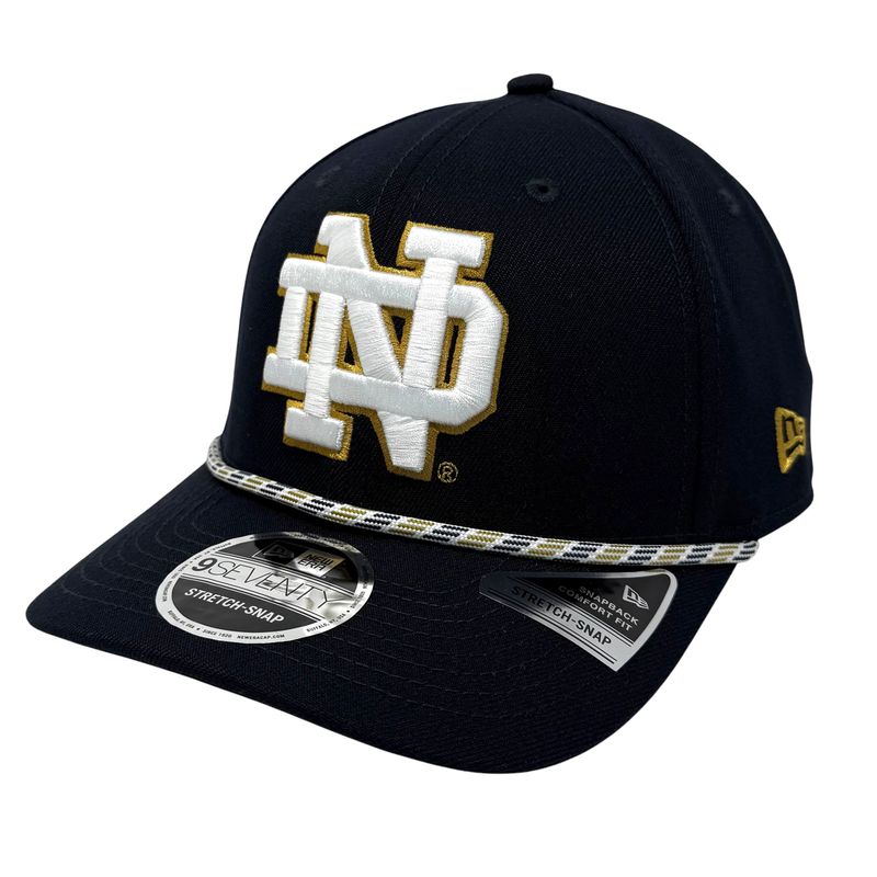 Notre Dame Fighting Irish Men's Navy Multi Rope New Era NCAA 9Seventy Stretch-Snap Hat