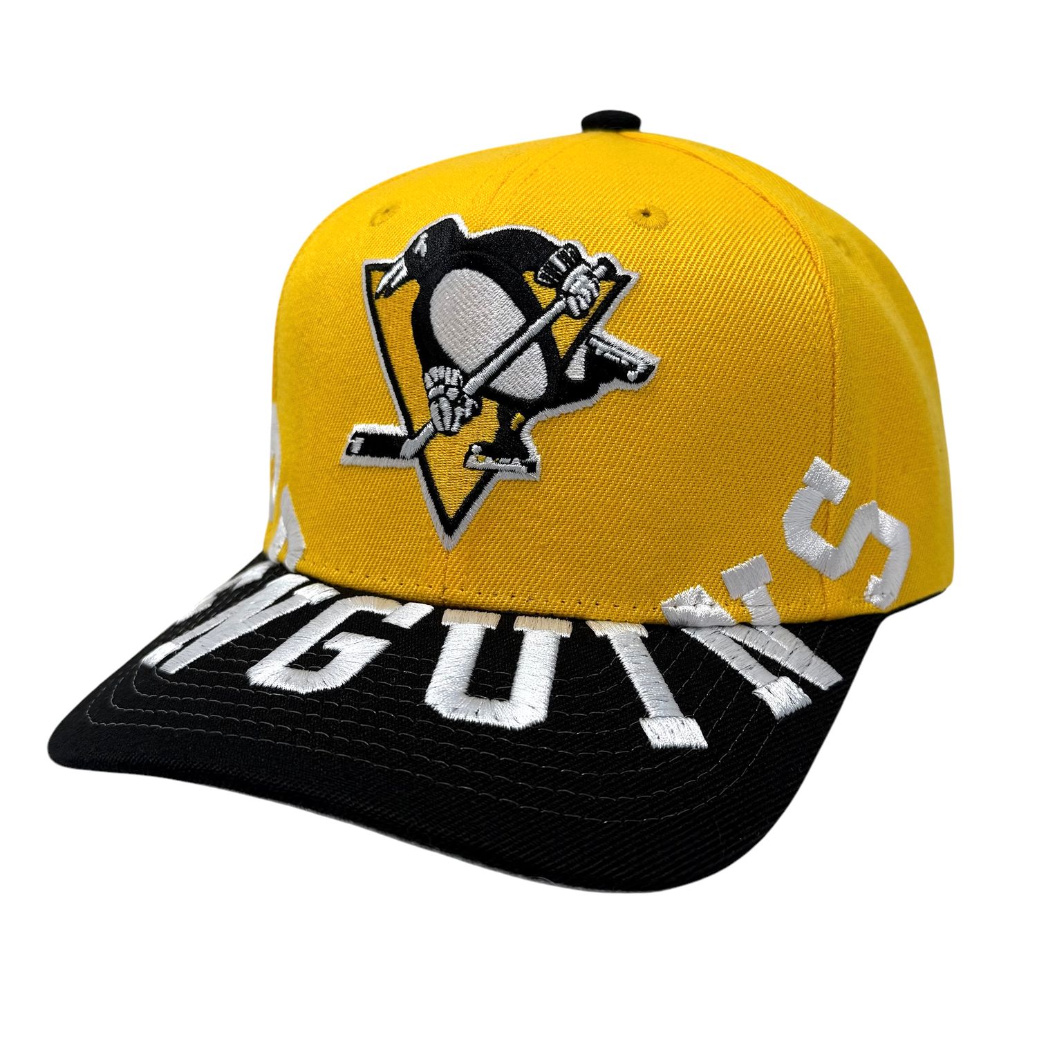 Pittsburgh Penguins Men’s Yellow Under Arch Pro Mitchell & Ness Snapback Hat