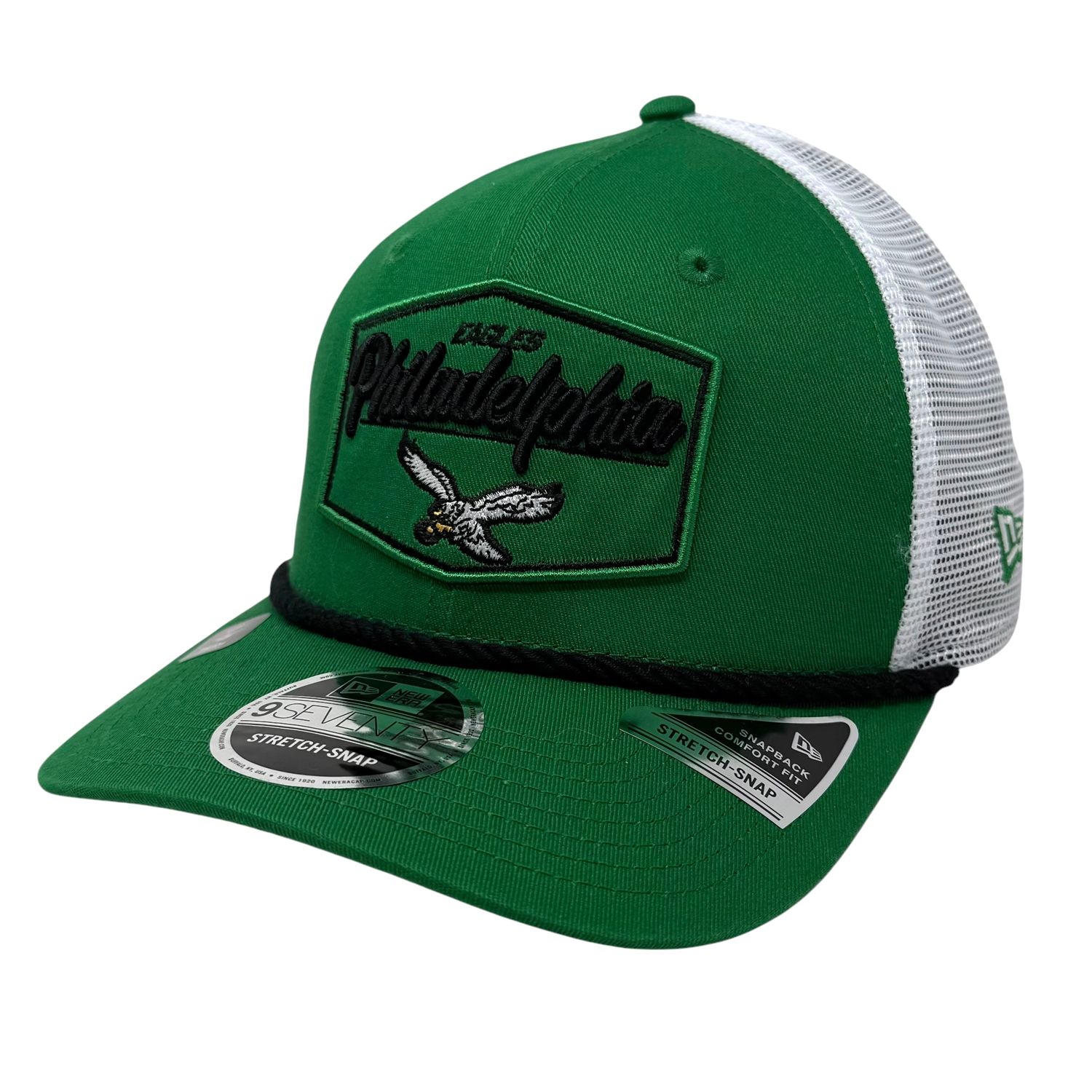 Philadelphia Eagles Men's Kelly Green Historic Crosstown New Era NFL 9Seventy Stretch-Snap Hat