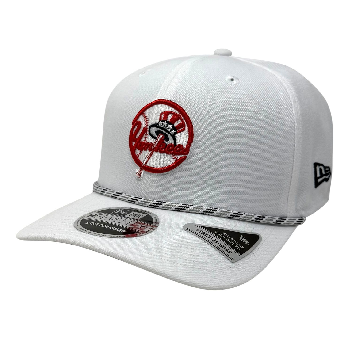 New York Yankees Men's White Multi Rope New Era 9Seventy Stretch-Snap Hat