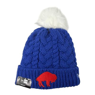 Buffalo Bills Women's Retro New Era Cozy Cable Cuffed Knit Pom Hat