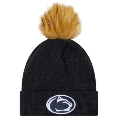 Penn State Nittany Lions Women’s New Era Luxe Snowy Cuffed Pom Knit Hat