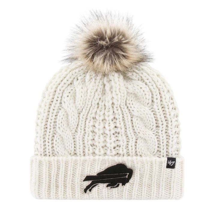 Buffalo Bills Women’s 47 Brand Cream Logo Meeko Cuffed Knit Hat