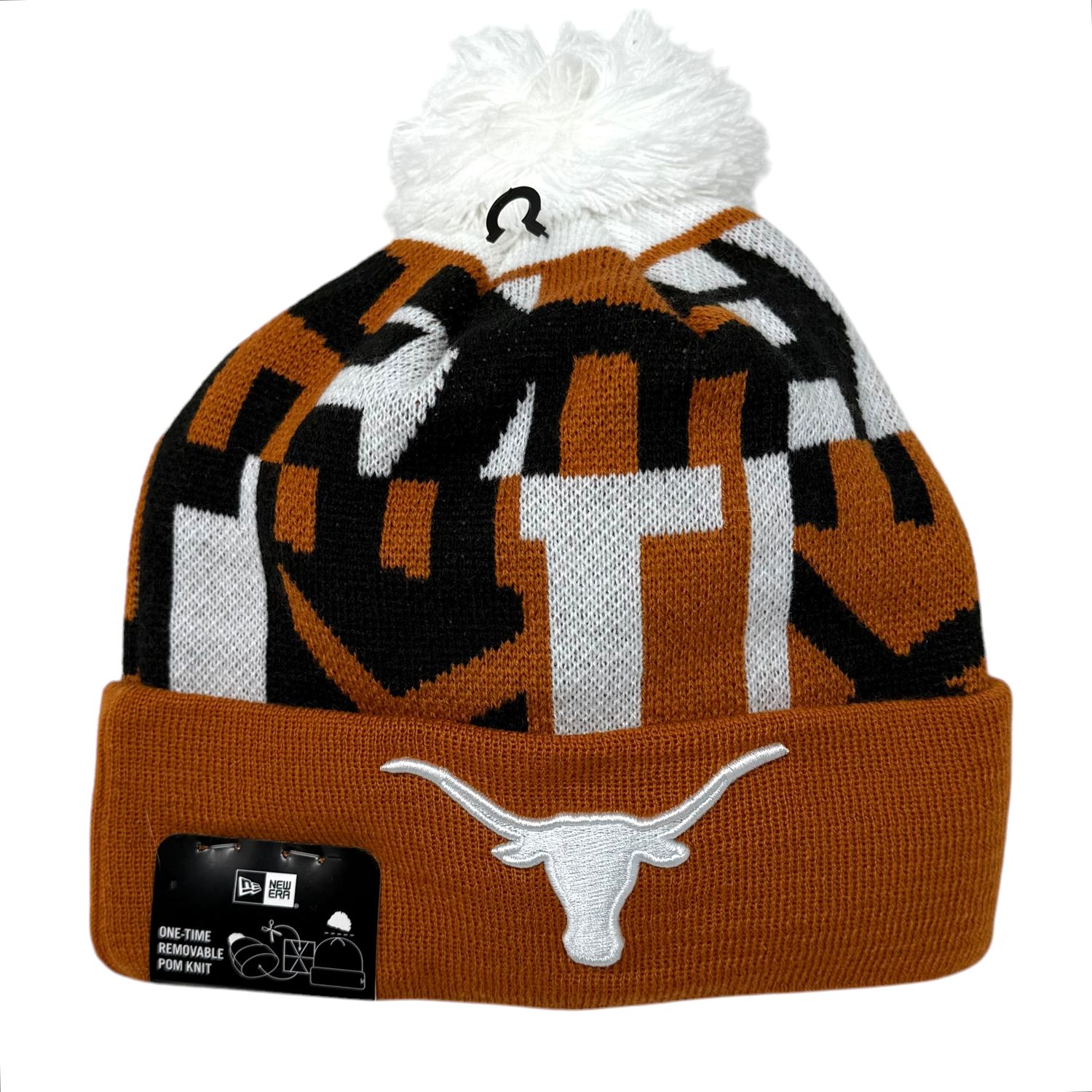 Texas Longhorns Men's New Era Cuffed Pom Knit Hat