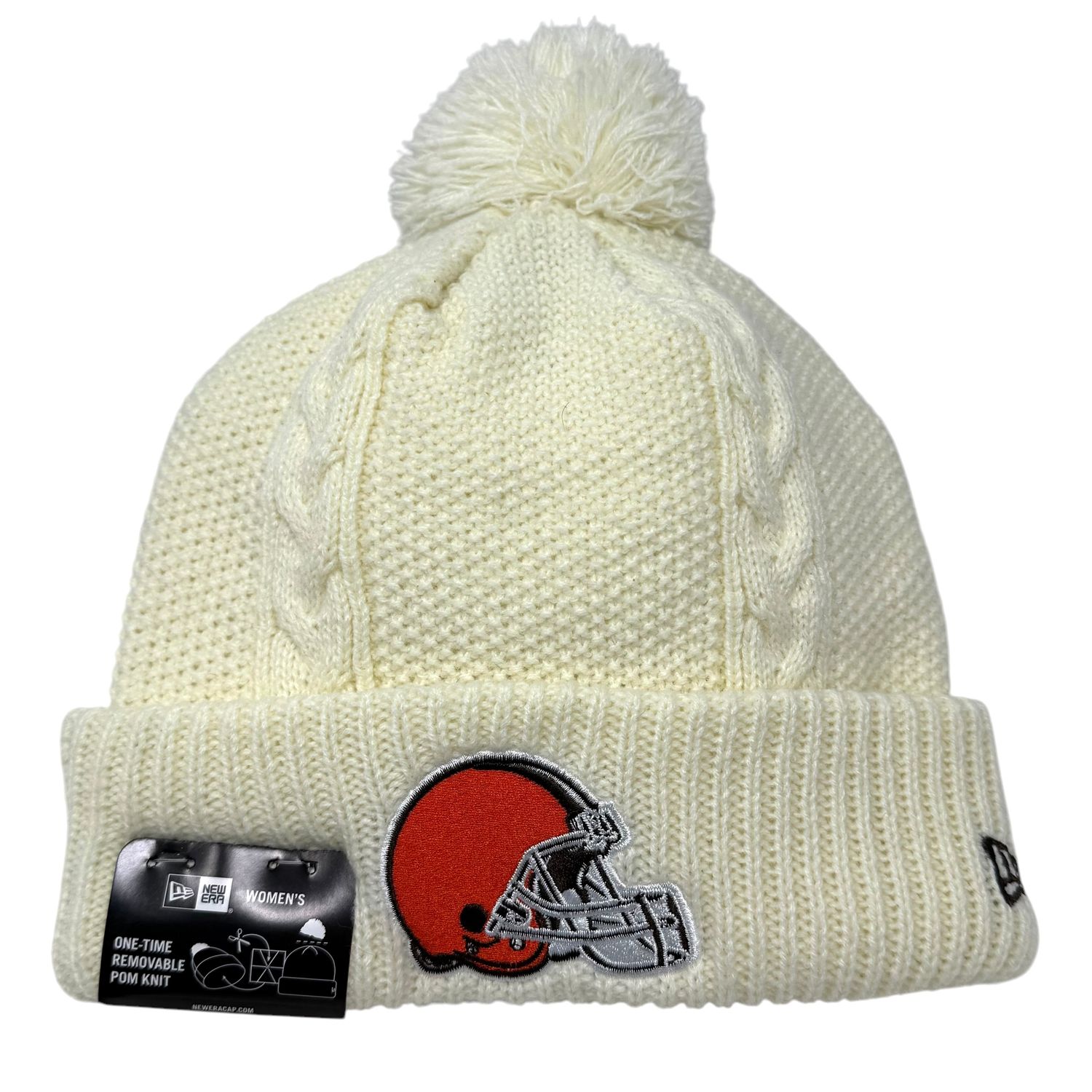 Cleveland Browns Women’s New Era Cozy Cable Cuffed Knit Pom Hat