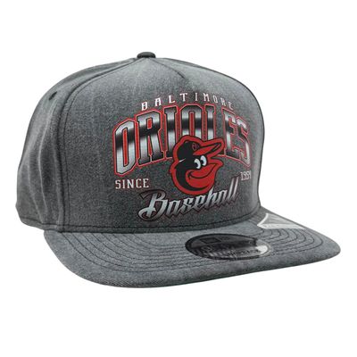 Baltimore Orioles Men's Grey New Era Washed 9Fifty Snapback Hat