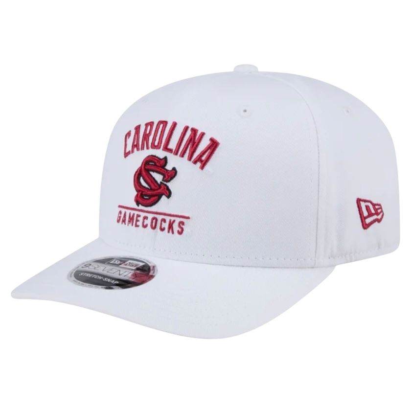 South Carolina Gamecocks Men's White New Era NCAA 9Seventy Stretch-Snap Hat