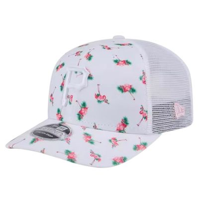 Pittsburgh Pirates Men’s New Era White Flamingo Pattern 9SEVENTY Trucker Snapback Hat