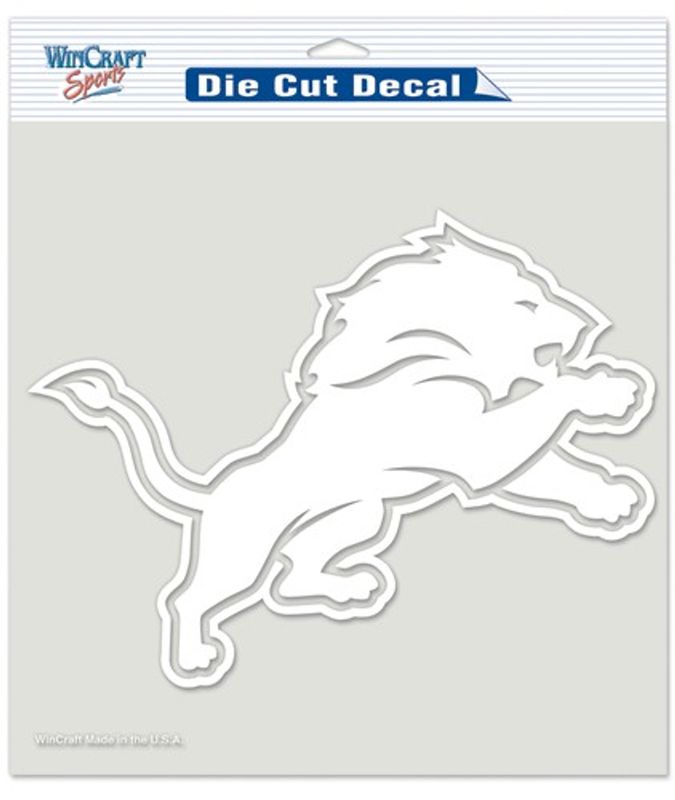 Detroit Lions 8" x 8" Perfect Cut White Decal