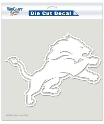 Detroit Lions 8" x 8" Perfect Cut White Decal