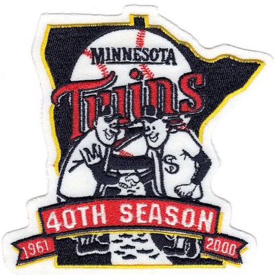 Minnesota Twins 40th Season Shaking Hands State Logo Sleeve Emblem Patch