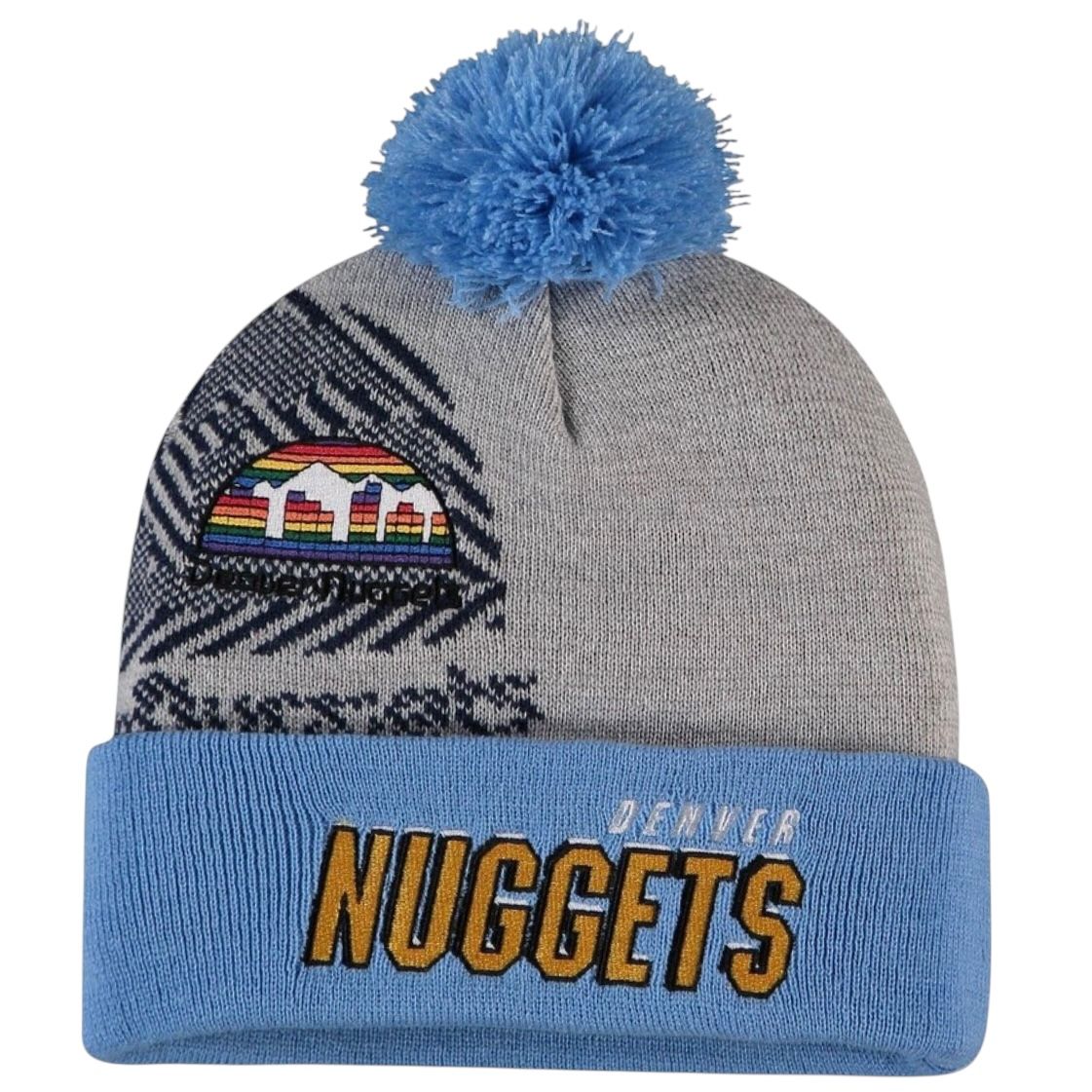Denver Nuggets Men’s Blue Draft Mitchell & Ness Cuffed Pom Knit Hat