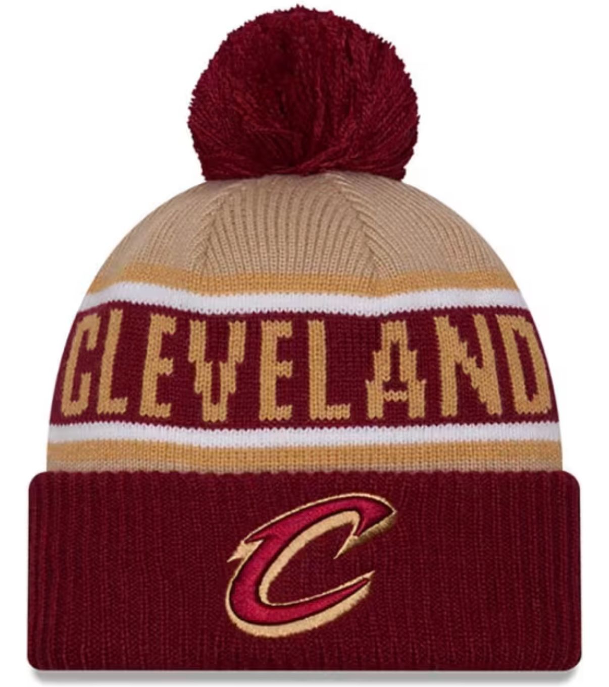Cleveland Cavaliers Men's Draft New Era Cuffed Pom Knit Hat