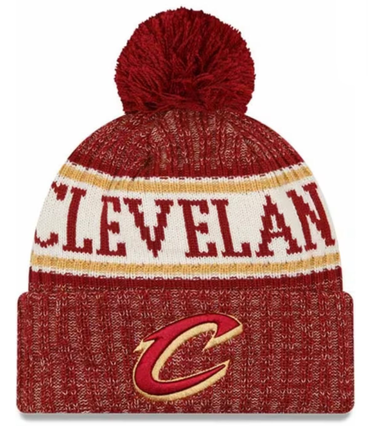 Cleveland Cavaliers Men's Sport New Era Cuffed Pom Knit Hat