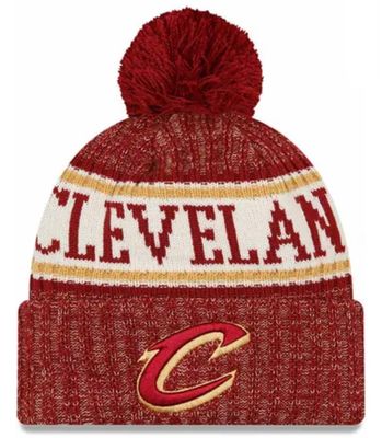 Cleveland Cavaliers Men's Sport New Era Cuffed Pom Knit Hat Cleveland Cavaliers Men's Sport New Era Cuffed Pom Knit Hat