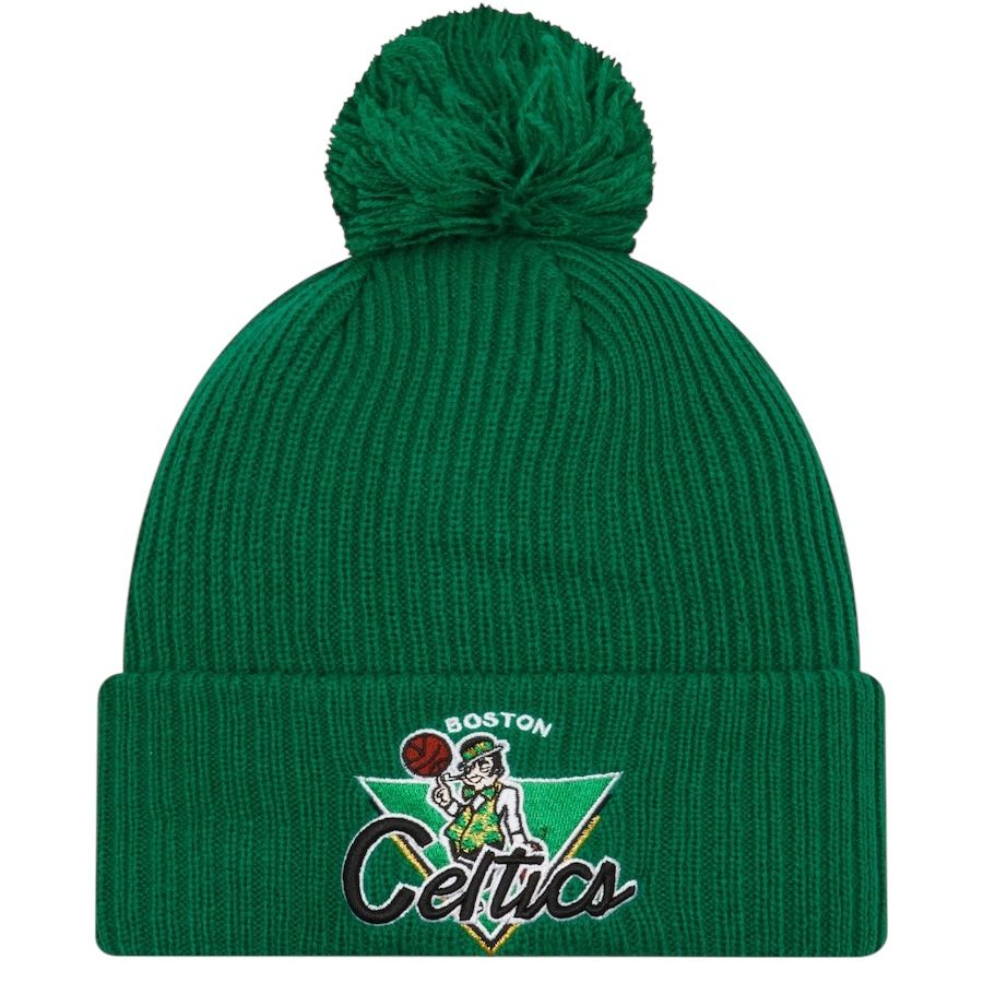 Boston Celtics Men's Tip Off New Era Cuffed Pom Knit Hat