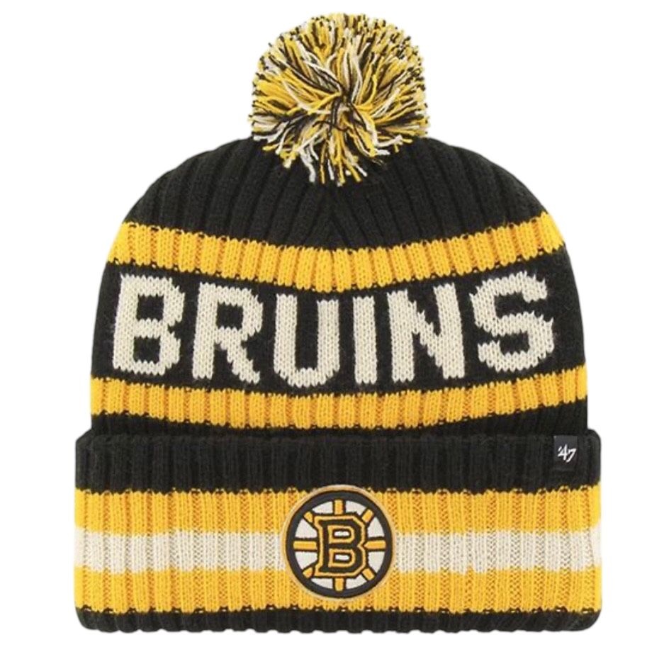 Boston Bruins Men’s Black 47 Bering Cuffed Pom Knit Hat