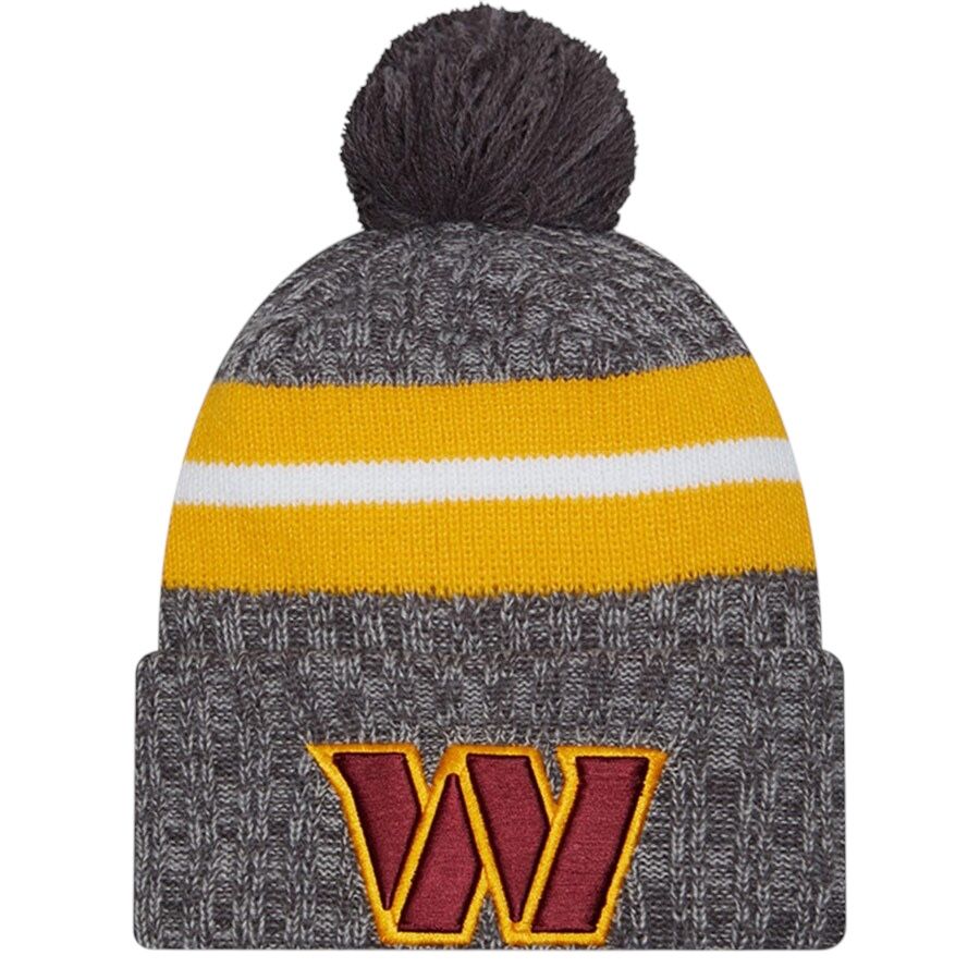 Washington Commanders Men's Grey New Era Cold Weather Knit Pom Hat