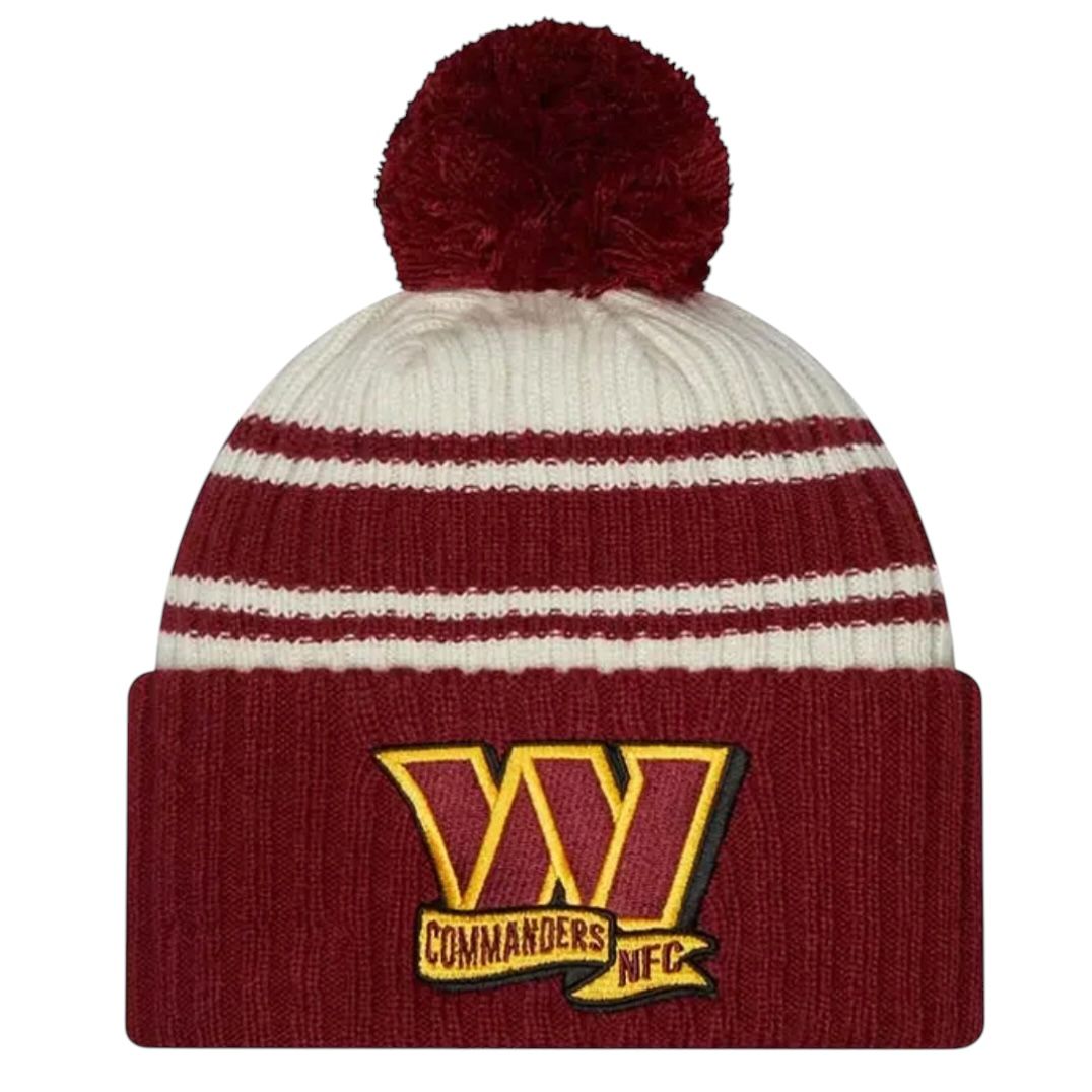 Washington Commanders Men's New Era Sideline Knit Pom Hat
